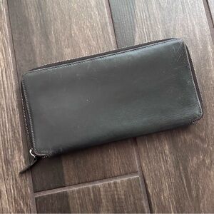 WANT Les Essentiels Black Leather Travel/Passport Wallet